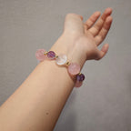 Lilas（リラ）天然石ブレスレット　ローズクォーツ　アメジスト