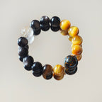Sakai | Silver Obsidian, Tiger's Eye, Gold Rutile Quartz & Silver Rutile Quartz