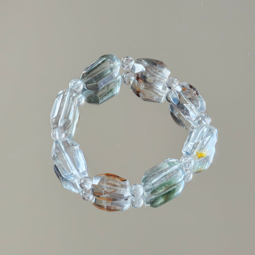 Vein of Light | Freeform Green Phantom Quartz, Red Phantom Quartz & Garden Quartz