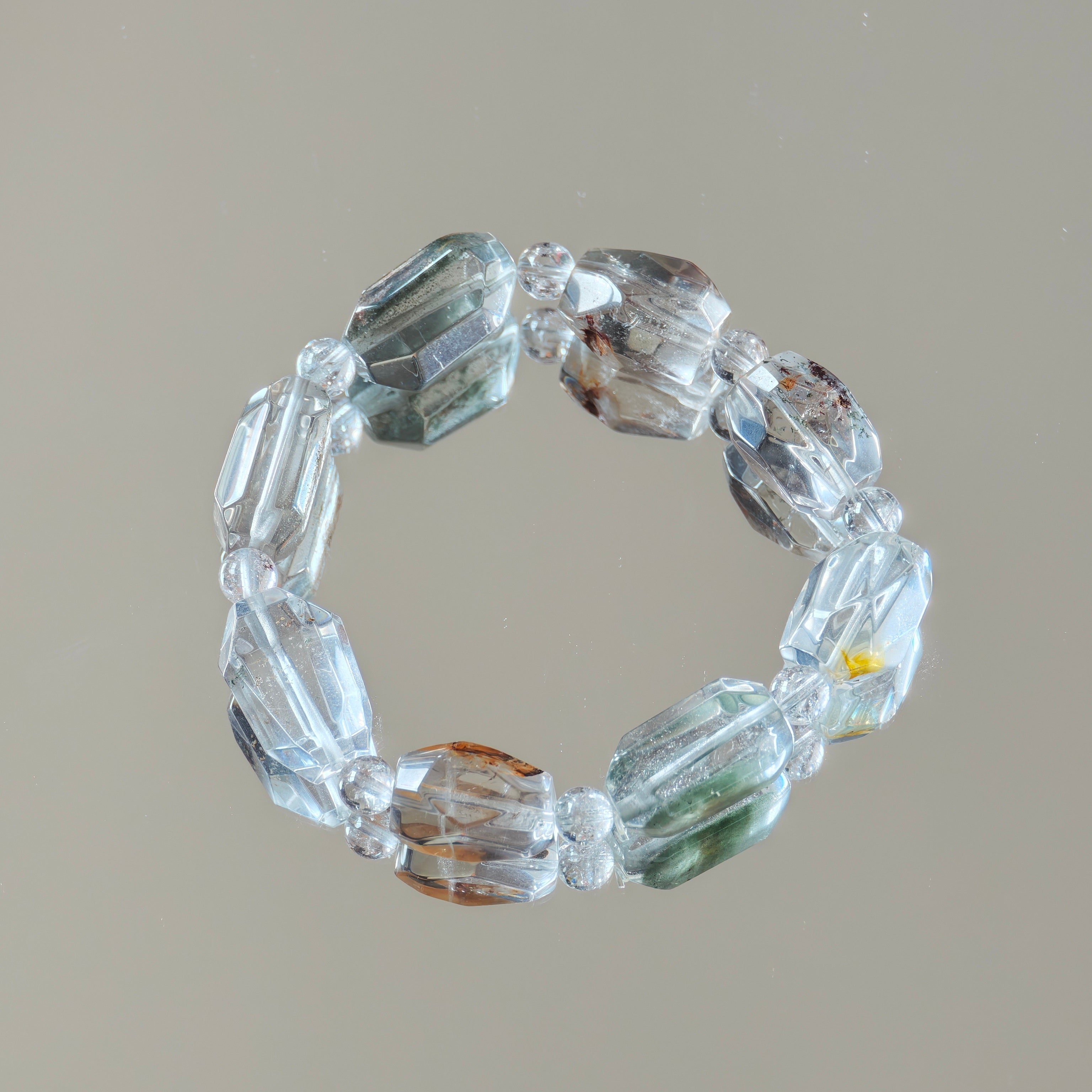 Vein of Light | Freeform Green Phantom Quartz, Red Phantom Quartz & Garden Quartz