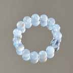 Halo Natural Stone Bracelet - Blue Moonstone & Clear Quartz