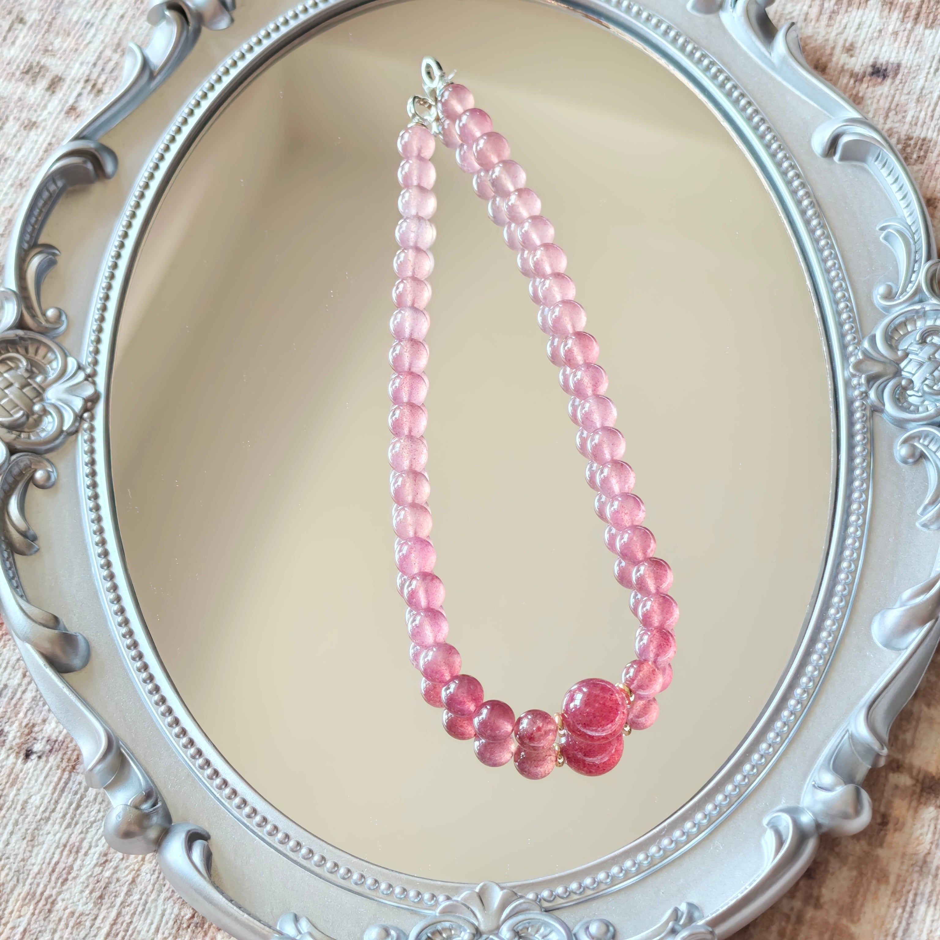 Soleil Necklace (Strawberry Quartz)
