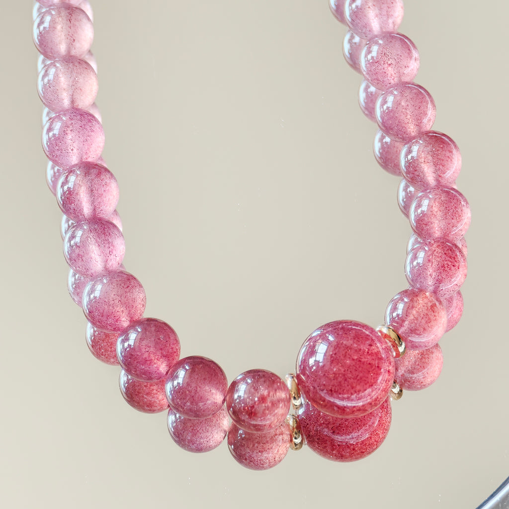 Soleil Necklace (Strawberry Quartz)