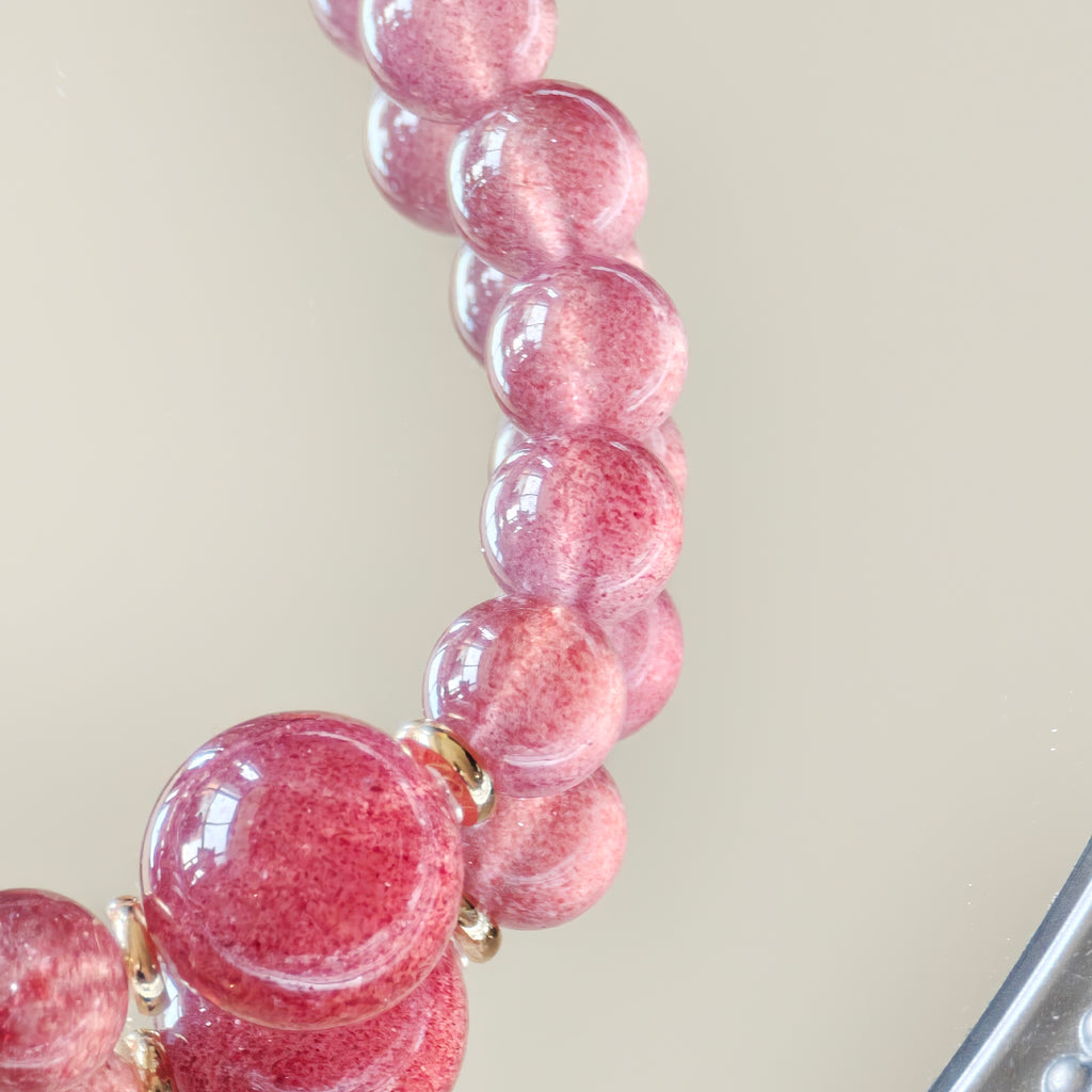 Soleil Necklace (Strawberry Quartz)