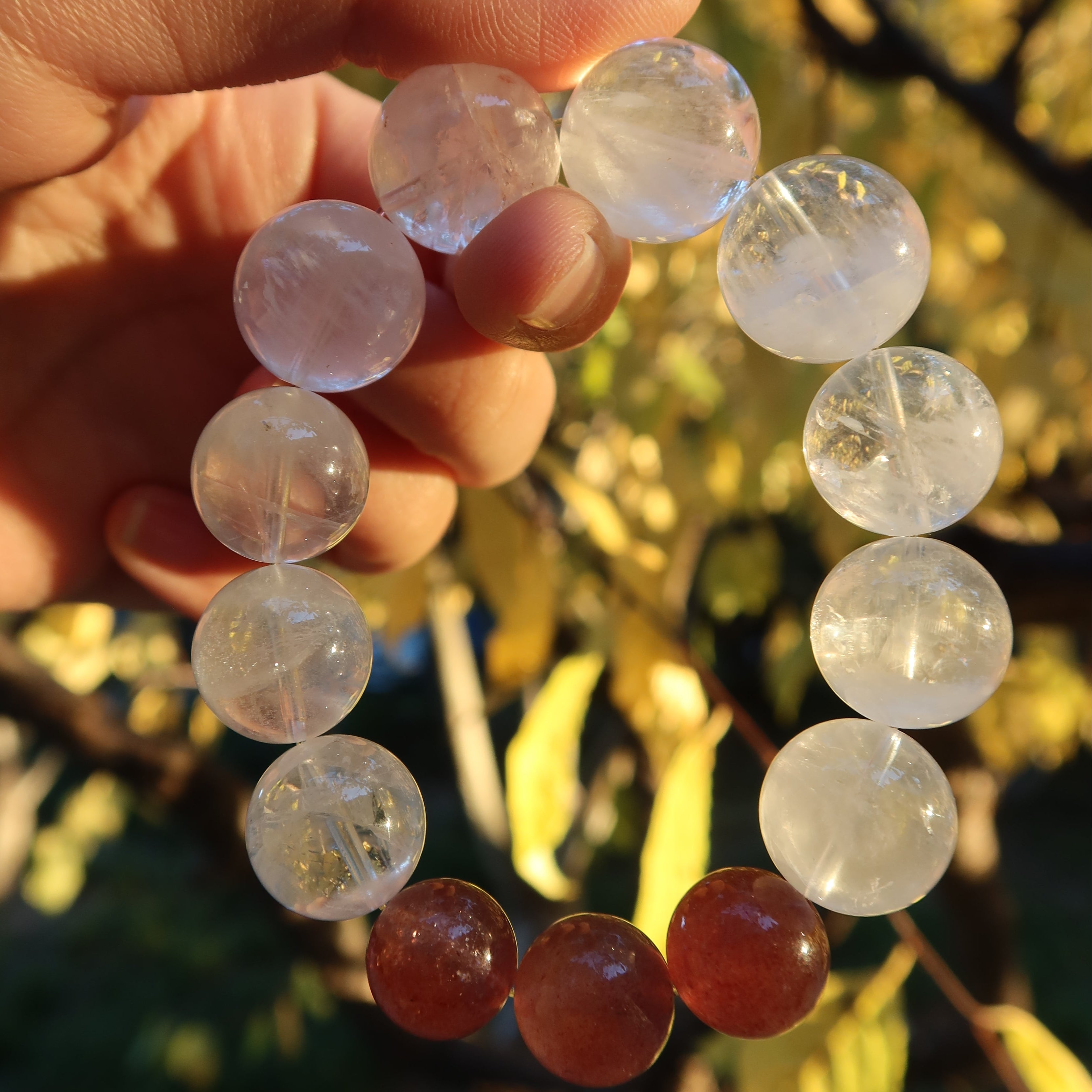 Aurora Veil（オーロラ・ヴェイル）｜ファントムクォーツ × ストロベリークォーツ（グラデーション）