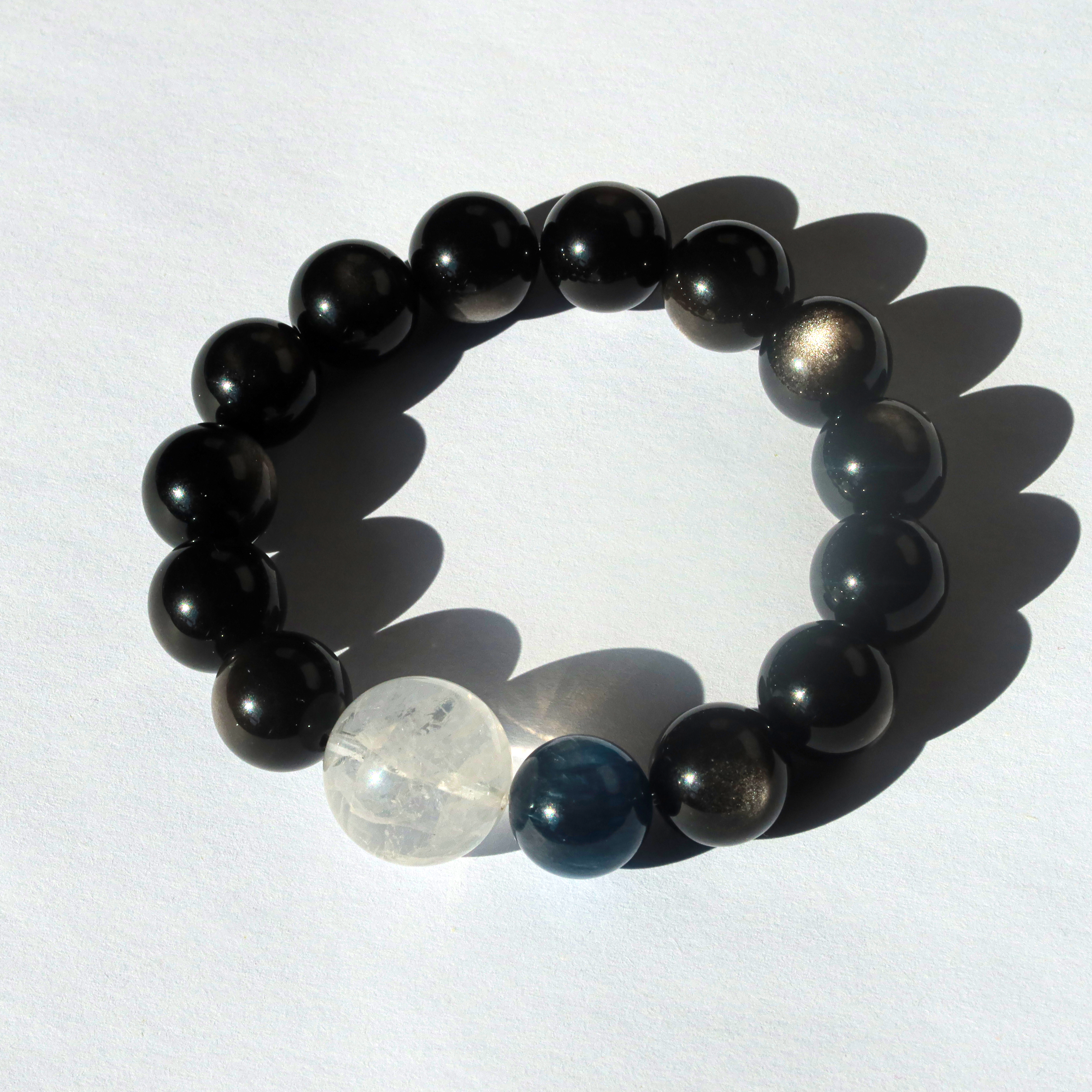 Night Voyage（ナイト・ヴォヤージュ）｜銀曜石 × ミルキークォーツ × ブルーカイヤナイト