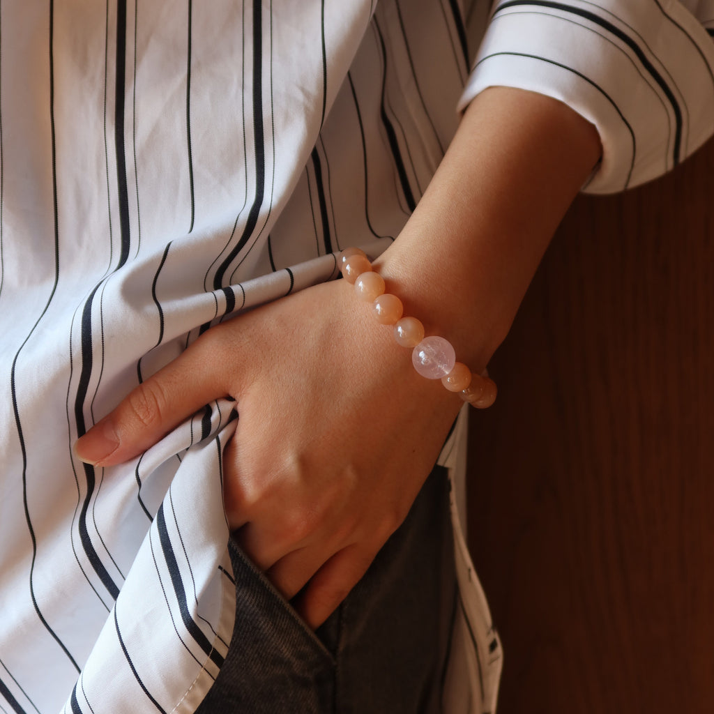 Moon Embrace | Orange Moonstone x Rose Quartz